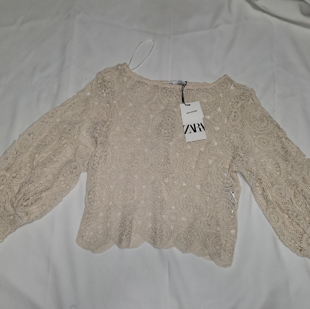 Zara Cream Lace Top